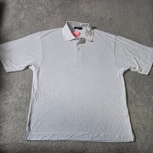 Johnnie Walker Mens L Polo Shirt Blue 100% Silk Short Sleeve Embroidered Logo